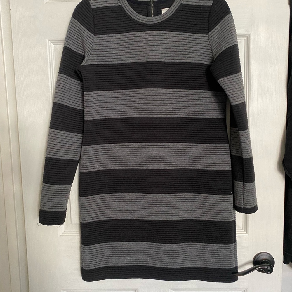 Lou & Grey Black and Gray Striped Dress